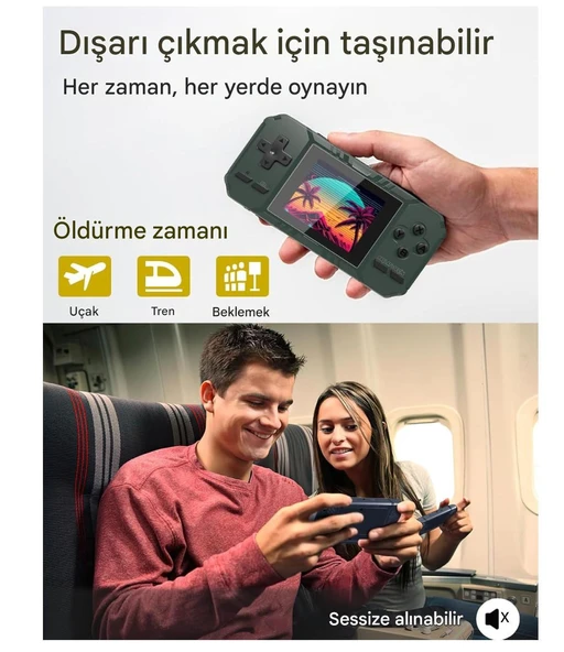 S8 Game CONSOLE-520 Oyunlu 3.0 inç Ekranlı Taşınabilir Mini Atari Gamebox - 2