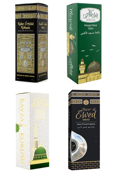 Kabe Örtüsü Kokusu Mescidi Aksa Kokusu Medine Ravza kokusu Ve Hacerül Esved Kokusu Sprey 400 Ml. ürün görseli 1