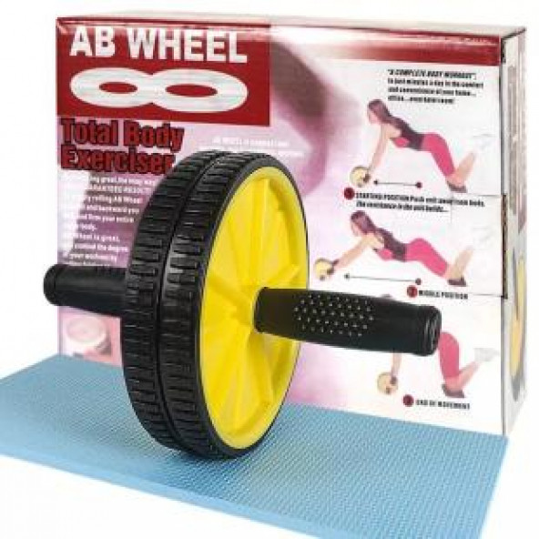 Fitness Karın Kası Sixpack Egzersiz Tekeri Spor Aleti Sarı - 4
