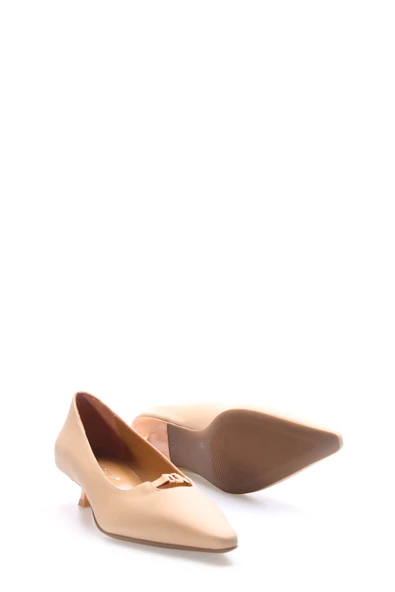 Hakiki Deri  Kadın Kısa Topuklu Ayakkabı 019ZA25-682 - Resim 9