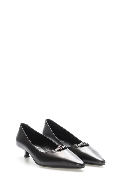 Hakiki Deri  Kadın Kısa Topuklu Ayakkabı 019ZA25-682 - Resim 5