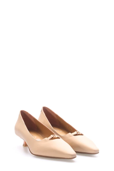 Hakiki Deri  Kadın Kısa Topuklu Ayakkabı 019ZA25-682 - Resim 10