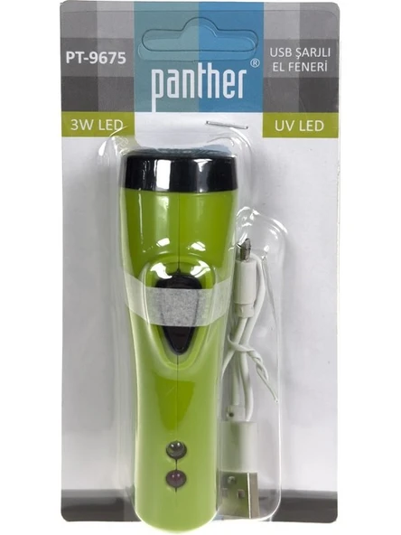 PANTHER PT-9675 USB ŞARJLI EL FENERİ - 3