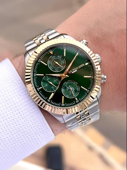 U.S.POLO ASSN Çelik Kordon İç Fonksiyonları Aktif 5 Atm Suya Dayanıklı Erkek Kol Saati USPA.1054.B08 - Resim 3