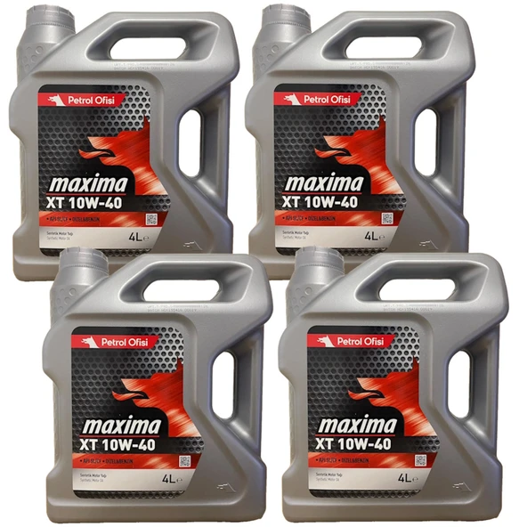 Petrol Ofisi XT 10W-40 Sentetik Motor Yağı 4 X 4 Litre (2025 Üretim) ürün görseli