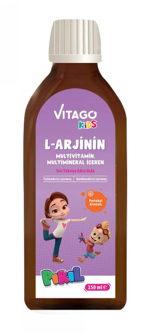 Vitago Kids - PIRIL, L-Arjinin, Multivitamin, Multimineral İçeren Şurup