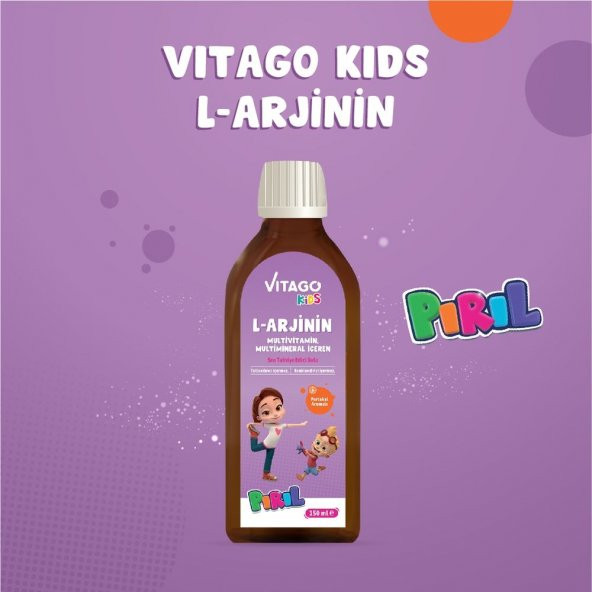 Vitago Kids - PIRIL, L-Arjinin, Multivitamin, Multimineral İçeren Şurup - 2
