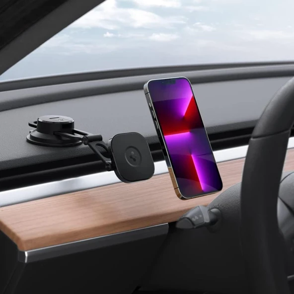 Spigen MagFit Dashboard Araç içi Telefon Tutucu iPhone için MagSafe özellikli OneTap 3 ITS35-3 - ACP04630 - 8