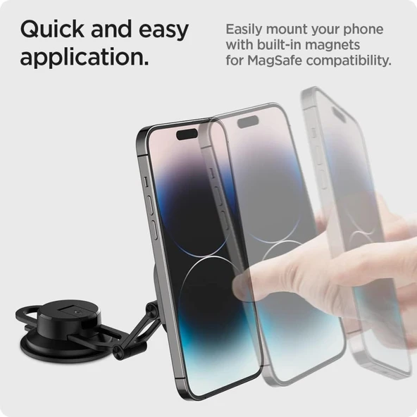 Spigen MagFit Dashboard Araç içi Telefon Tutucu iPhone için MagSafe özellikli OneTap 3 ITS35-3 - ACP04630 - 6