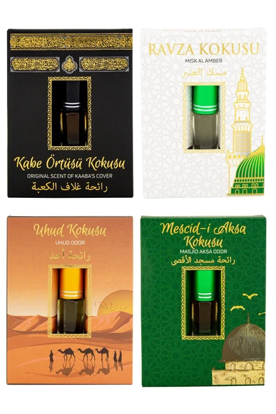 Kabe Örtüsü Kokusu Medine Ravza Kokusu Uhud Kokusu ve Mescidi Aksa kokusu Alkolsüz Esans 3ml ürün görseli 1