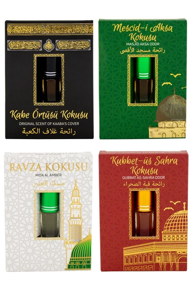 Kabe Örtüsü Kokusu Mescidi Aksa kokusu Medine Ravza Kokusu ve Kubbetül Sahra Kokusu Alkolsüz Esans 3ml