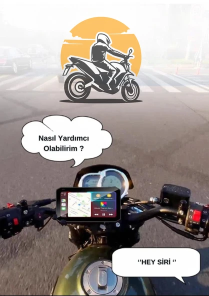 6.25'' 2K Dokunmatik Ekranlı Su Geçirmez Motosiklet CarPlay GPS - 2 Kameralı, Lastik Basınç Sensörlü - 4