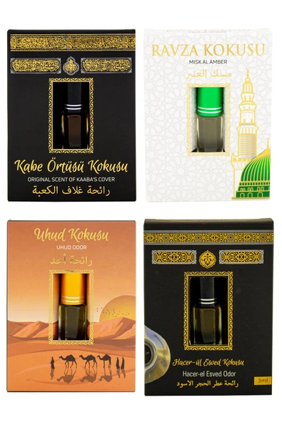 Kabe Örtüsü Kokusu Medine Ravza Kokusu Uhud Kokusu ve Hacerül Esved kokusu Alkolsüz Esans 3ml ürün görseli 1