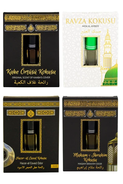 Kabe Örtüsü Kokusu Medine Ravza Kokusu Hacerül Esved Kokusu ve Makamı İbrahim kokusu Alkolsüz Esans 3ml
