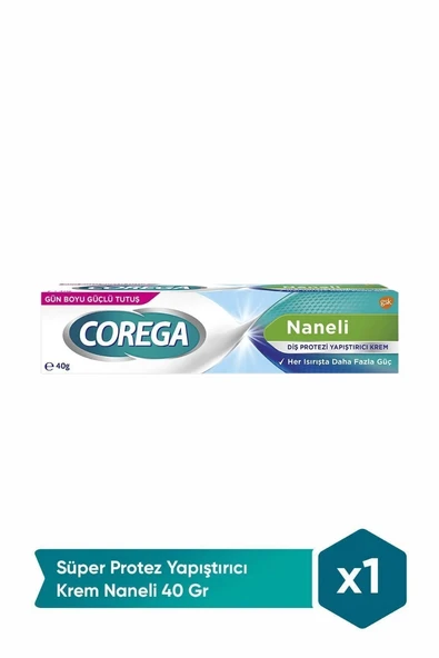 Corega Süper Protez Yapıştırıcı Krem Naneli 40gr