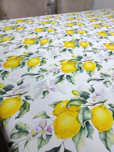 2 Adet Limon Desenli 3D Dikdörtgen Masa Örtüsü (160x200) - 2