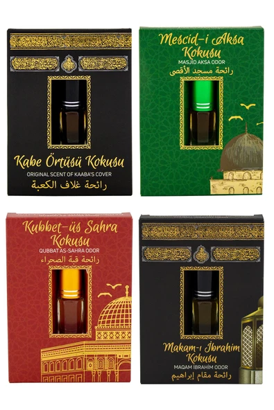 Kabe Örtüsü Kokusu Mescidi Aksa kokusu Kubbetül Sahra Kokusu ve Makamı İbrahim Kokusu Alkolsüz Esans 3ml