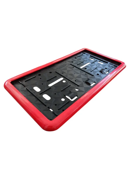 Çerçeveli Dikdörtgen  Plakalık Plaka Altlığı Kırmızı 32X17cm 1 Adet - 3