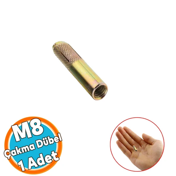 Çakma Çelik Dübel İç Dişli Raf İskele Montaj Bağlantı Monte Zemin Tavan Beton Asma Aparat M8 mm ürün görseli 1