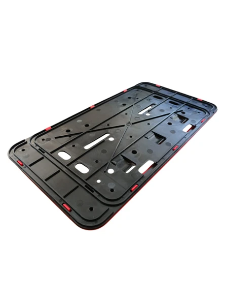 Çerçeveli Dikdörtgen  Plakalık Plaka Altlığı Kırmızı 32X17cm 1 Adet - 4