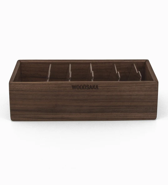 Woodsaka Gobi Kartvizit Organizer - Ceviz - 26cm x 10.4cm x 6cm - 2