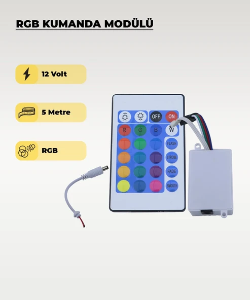 Şerit Led RGB Kumanda Modülü - Renk Ve Mod Kontrolcüsü - 1