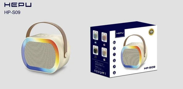 HEPU S-09 BLUETOOTH USB ŞARJLI RGB IŞIKLI MÜZİK KUTUSU