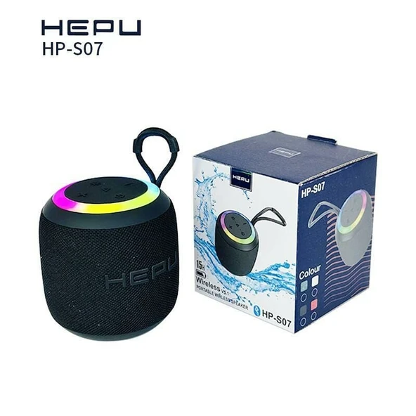 HEPU S-07 BLUETOOTH USB ŞARJLI RGB IŞIKLI MÜZİK KUTUSU