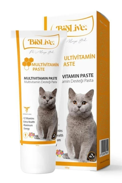 Biolive Kediler Için Multivitamin Paste 100gr