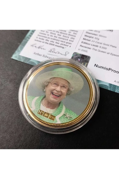 39963681b2d414176c Numis Proof 2016 Kraliçe Elizabeth 24Ayar AltınKaplama Sertifikalı 52gram A-35186 - 2
