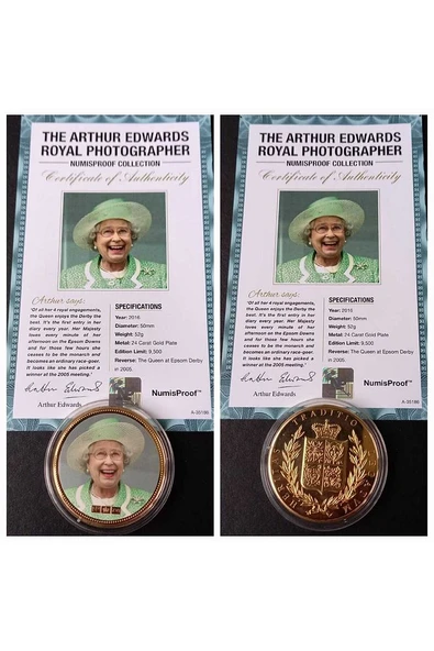 39963681b2d414176c Numis Proof 2016 Kraliçe Elizabeth 24Ayar AltınKaplama Sertifikalı 52gram A-35186 - 4