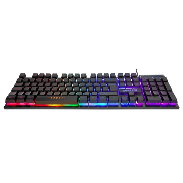 EVEREST KB-24 Siyah Rainbow Q Membrane Oyuncu Klavyesi - 3