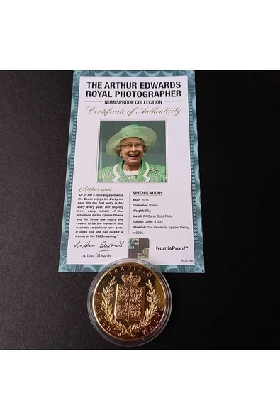 39963681b2d414176c Numis Proof 2016 Kraliçe Elizabeth 24Ayar AltınKaplama Sertifikalı 52gram A-35186 - 5