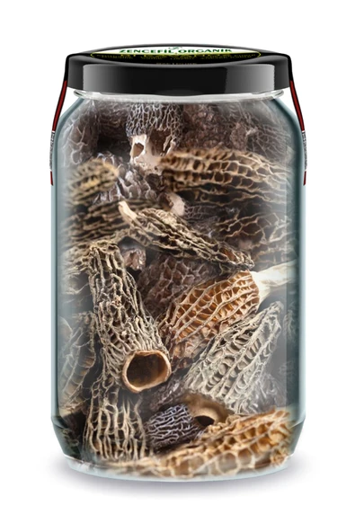 Kuzugöbeği Mantarı Kurusu Bi Kavanoz 660 cc. Cam Kavanozda Morel Mushrooms Kuzu Göbeği Mantarı Morchella ürün görseli