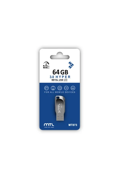 MTL  64 GB USB Flash Bellek Sürücü USB 3.0 Metal MT873