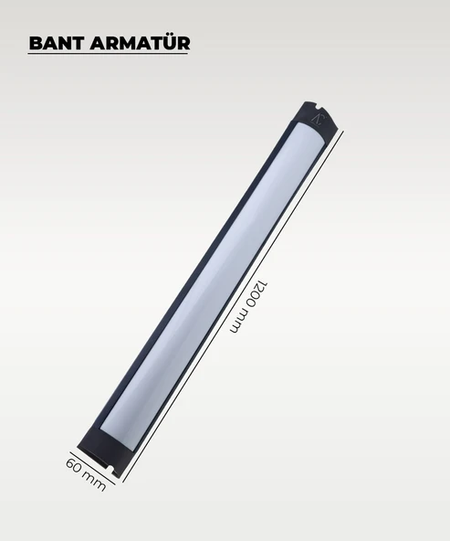 36W Siyah Led Bant Armatür Beyaz Işık - 10 Adet - Resim 3