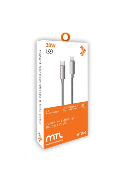 MTL  Type-C to iPhone Lightning PD Hasır Hızlı Şarj Ve Data Aktarım Kablosu 30 Watt 1 Metre MT2120