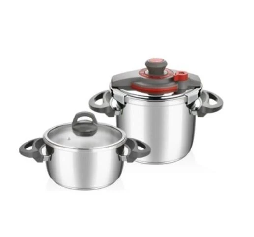 FALEZ CST-1007 COOK-FEST 4+7 LT DUDUKLU TENCERE KIRMIZI - 2
