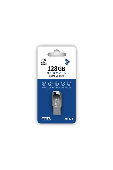 MTL  128 GB USB Flash Bellek Sürücü USB 3.0 Metal MT874