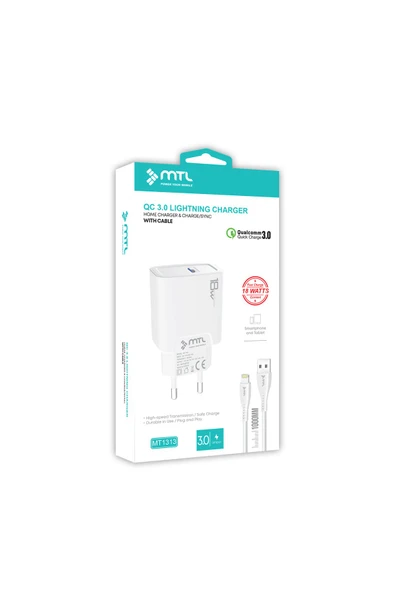 MTL  3 Amper 18W iPhone Lightning USB Hızlı Ev Tipi Şarj Seti MT1313