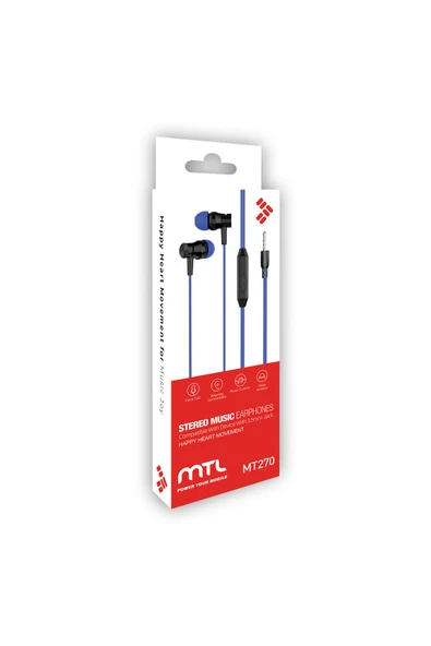 MTL  3.5 MM Jack Girişli Stereo Kulak İçi Silikonlu Kablolu Kulaklık MT270