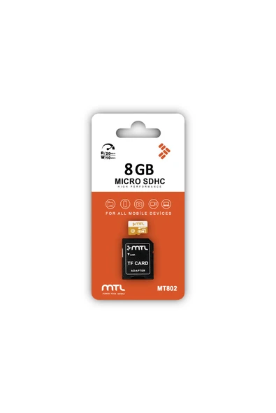 MTL  8 GB Hafıza Kartı HC Micro SD Adaptör Dahil MT802