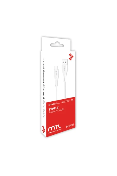 MTL  Usb To Type-c Silikon Hızlı Şarj Ve Data Aktarım Kablosu 1 Metre 3.1 Amper Mt431