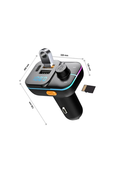 MTL  Araç İçin Bluetooth FM Modülatör Transmitter Çakmaklık MT9874 - 2