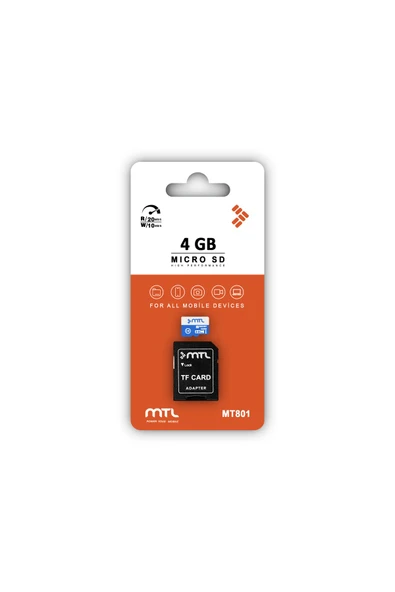 MTL  4 GB Hafıza Kartı HC Micro SD Adaptör Dahil MT801