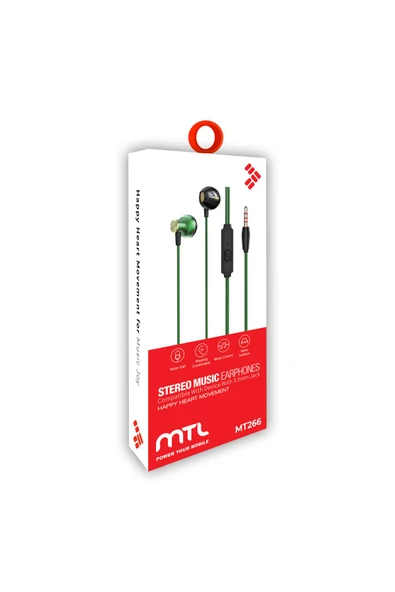 MTL  3.5 MM Jack Girişli Stereo Kulak İçi Metal Kablolu Kulaklık MT266