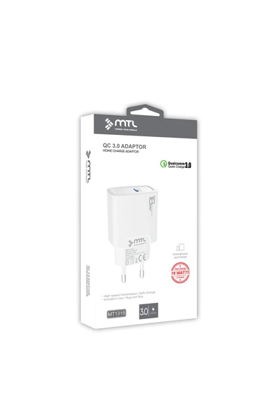 MTL  3 Amper 18W USB Hızlı Ev Tipi Şarj Adaptörü MT1315