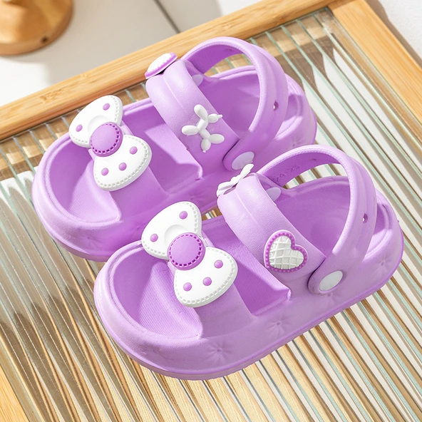 Unisex Çocuk Terlik Sandalet (Mor)