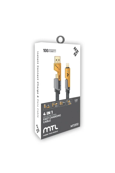 MTL  Type-C to Type-C 4 in 1 Hasır Hızlı Şarj ve Data Aktarım Kablosu 1 Metre 100W MT2512