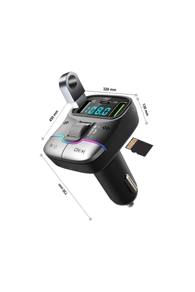MTL  Araç İçin Bluetooth FM Modülatör Transmitter Çakmaklık MT9873 - 2